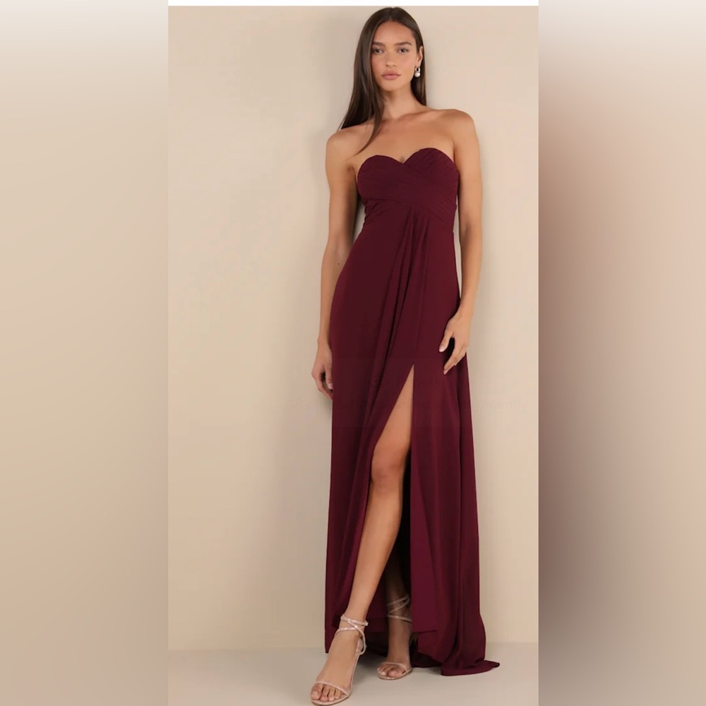 Lulu's Deep Burgundy Maxi Dress